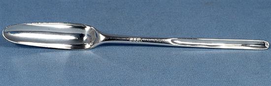 An early George I silver marrow scoop, Length 220mm Weight 1.7oz/55grms